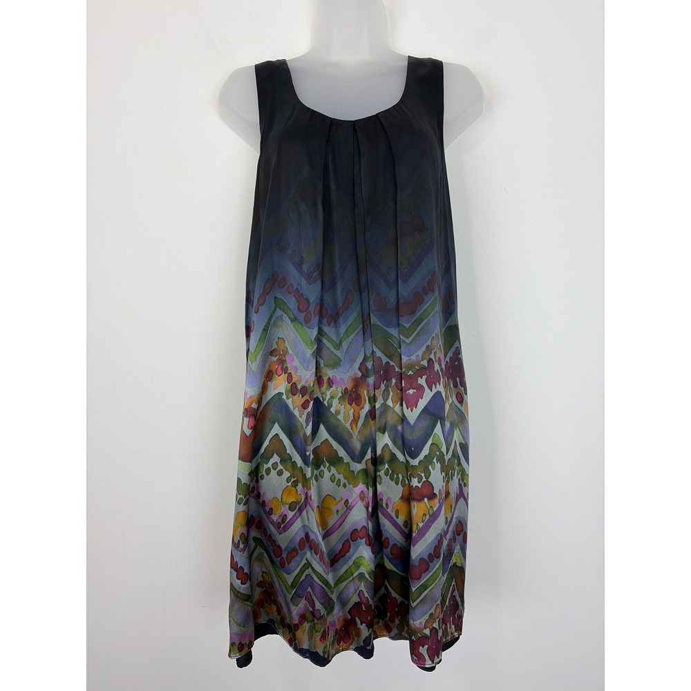 Calypso St. Barth Elina Shift Dress 100% Silk Sz S Watercolor‎ Abstract Print